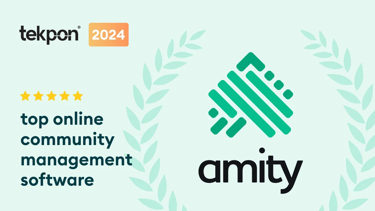 Amity recognized as a top online community management software by Tekpon